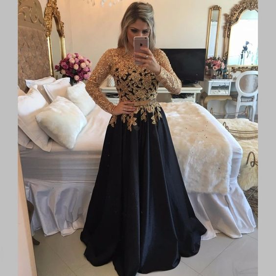 gold and black party dress
