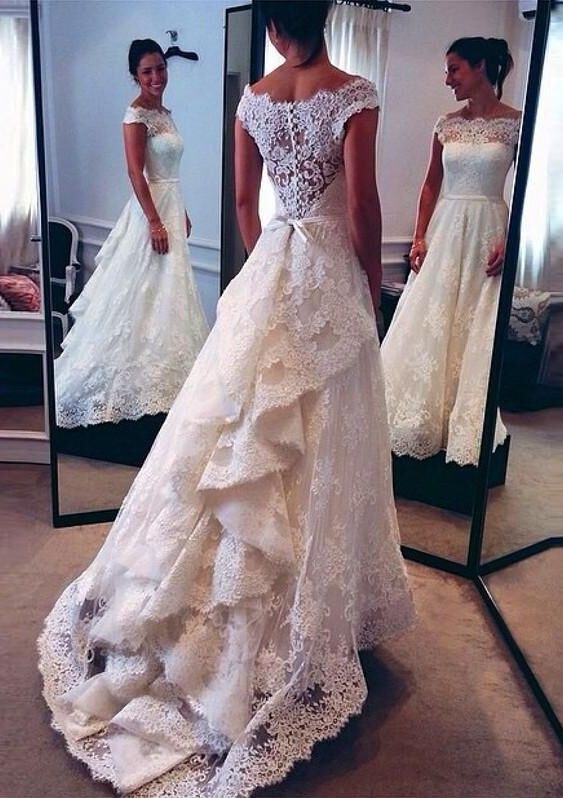 Vintage Lace Wedding Dress Bridal Gown Wedding Dress For Bride